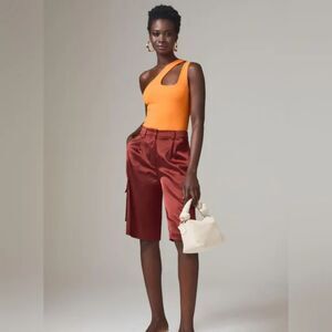 Anthropologie Hutch Pleated Utility Shorts Size S New Cedar Color